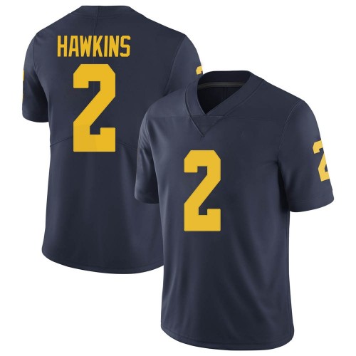 Brad Hawkins Michigan Wolverines Men's NCAA #2 Navy Limited Brand Jordan College Stitched Football Jersey HST0054MQ